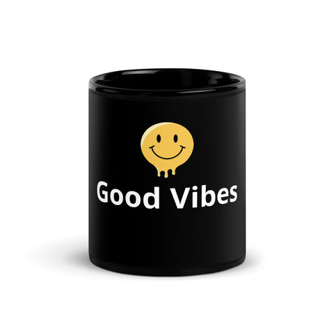 Good Vibes Black Glossy Mug