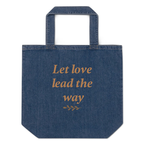 Organic denim tote bag