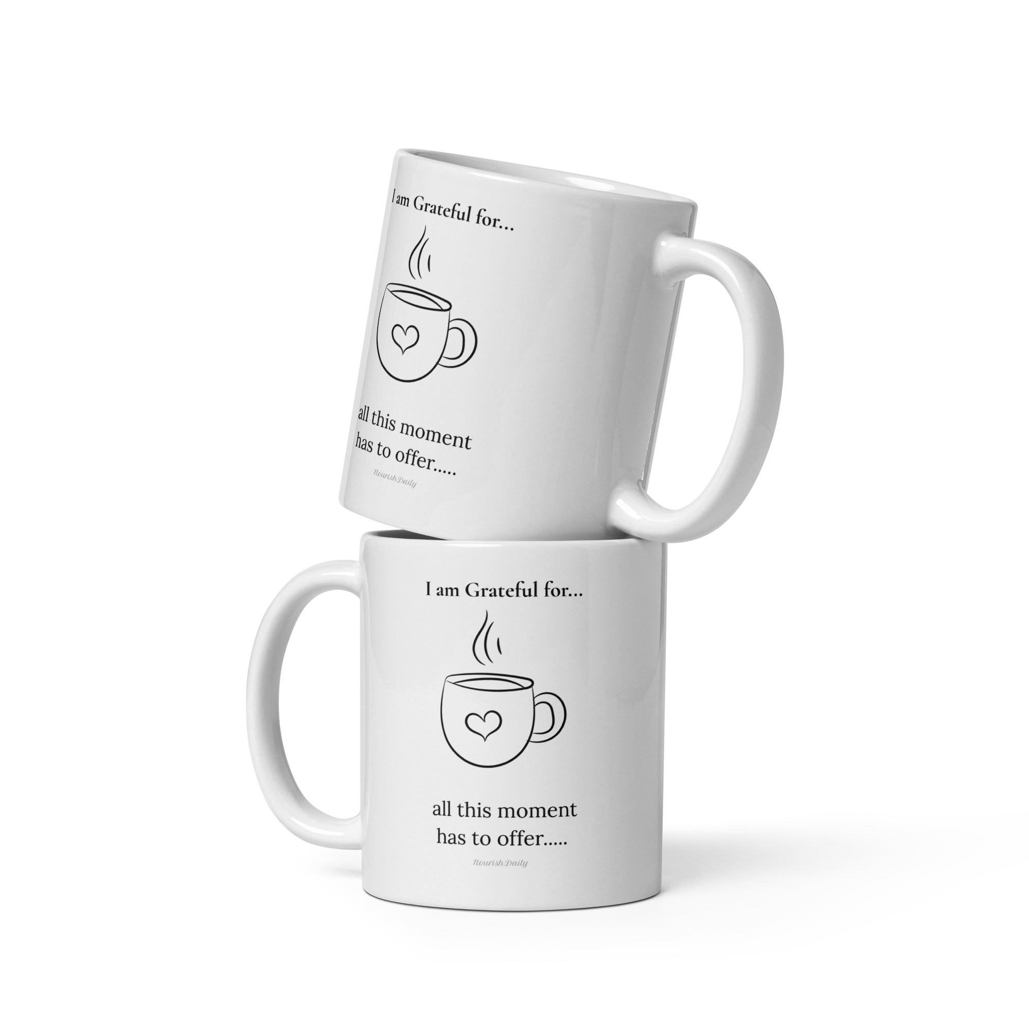 ☕ Grateful Moment Mug – Daily Affirmation Cup-White glossy mug