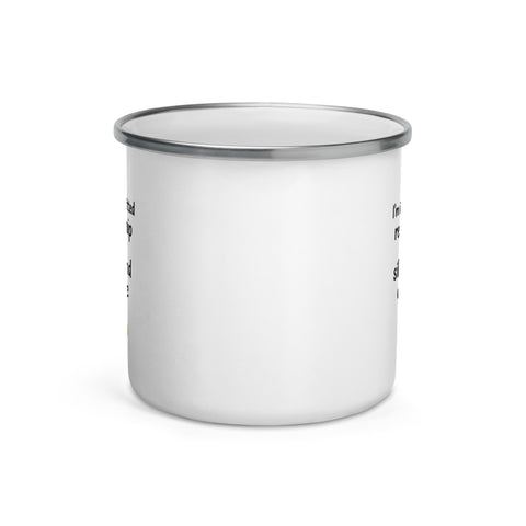☕ Shh… I’m in a Committed Relationship with Silence and Caffeine Mug - Enamel Mug