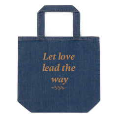 Organic denim tote bag