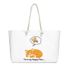 “I’m in My Happy Place” Weekender Tote Bag weekender bag