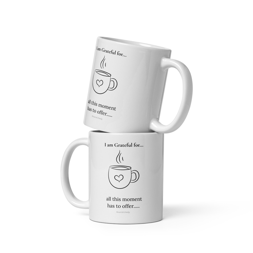 ☕ Grateful Moment Mug – Daily Affirmation Cup-White glossy mug